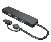 Natec HUB USB-C 3.0 MAYFLY 4-PORTY CZARNY + ADAPTER USB-A - 1470208 - zdjęcie 2